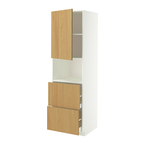 METOD/MAXIMERA, hi cab f micro w door/2 drawers