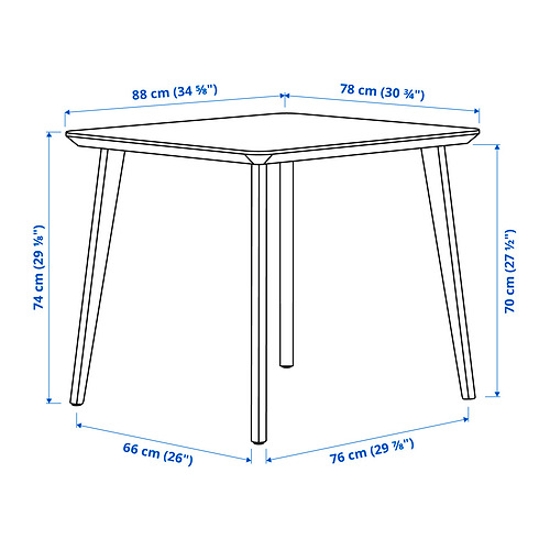 LISABO/LYCKAN table and 2 chairs