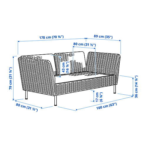 VITTSKÄR, 2-seat modular sofa