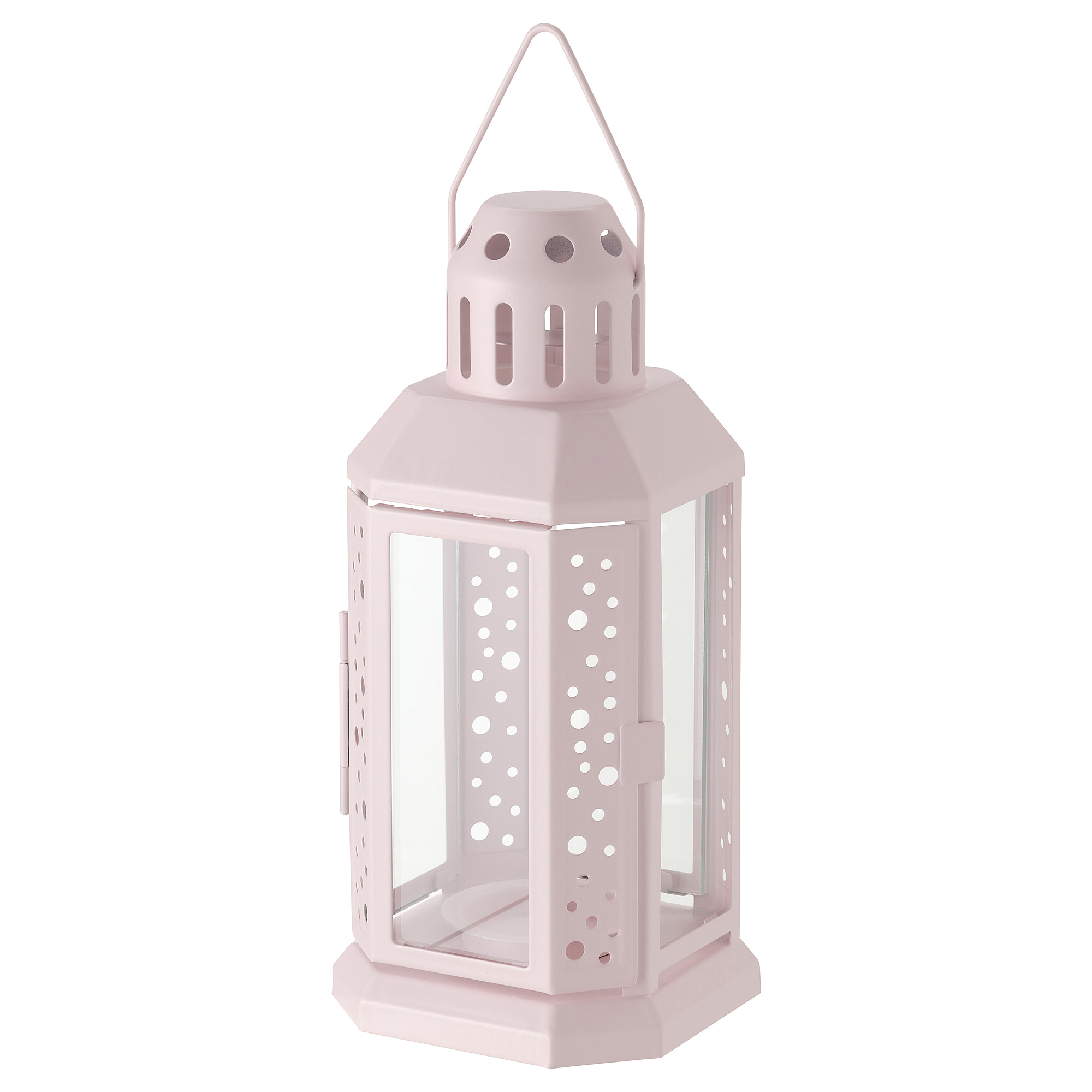 ENRUM lantern for tealight, in/outdoor pale pink 10x22 cm IKEA Eesti