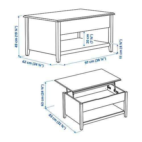 VITTERYD reguliuojamas kavos staliukas