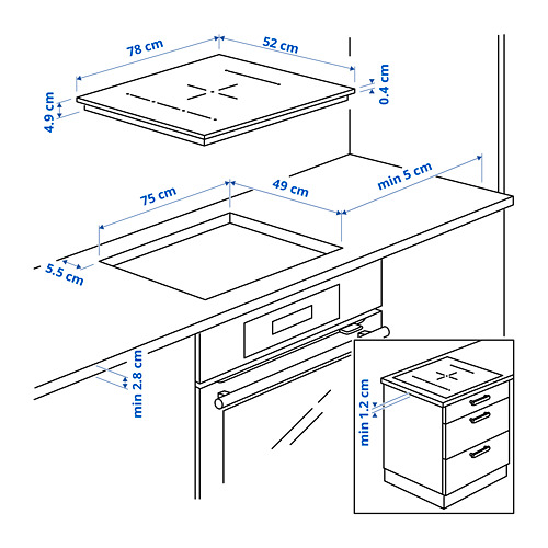 BLIXTSNABB индукц варочн панель