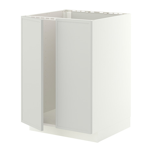 METOD, base cabinet for sink + 2 doors