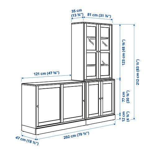 HAVSTA plauktu kombinācija ar bīd. durvīm