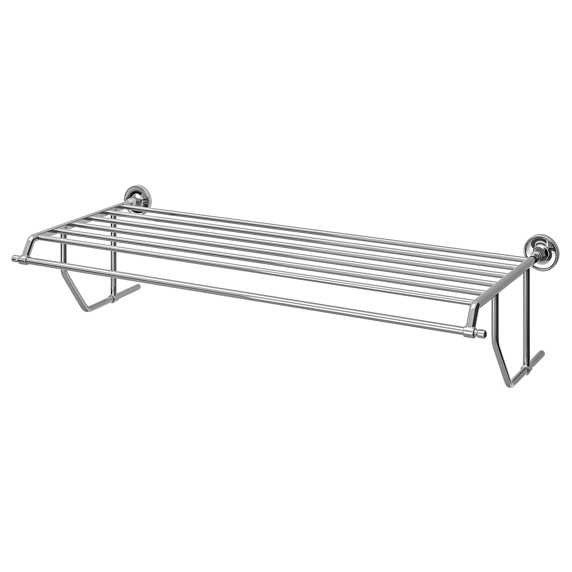BROFJÄRDEN wall shelf with towel rail chrome effect IKEA Eesti