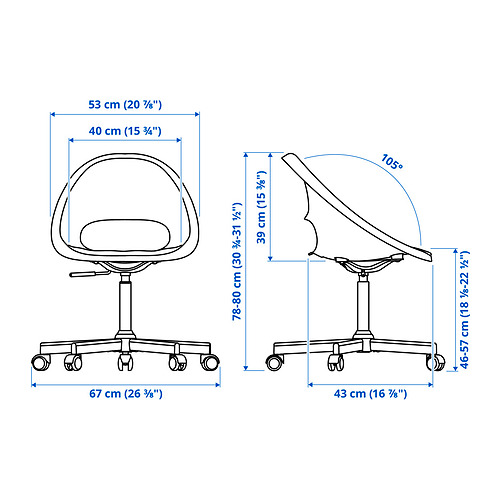 MALSKÄR/LOBERGET swivel chair + pad