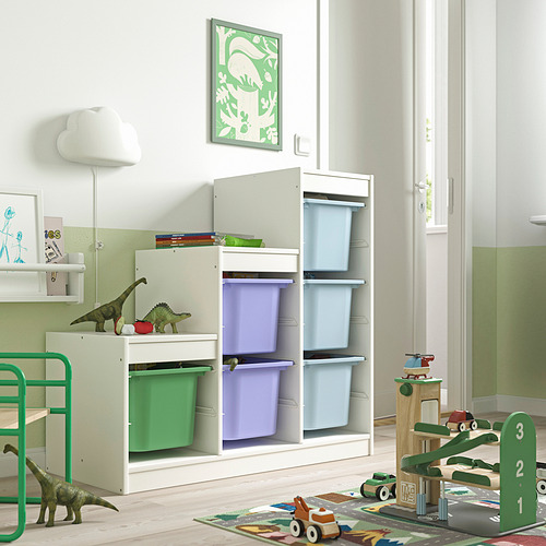 TROFAST, plauktu kombinācija ar kastēm