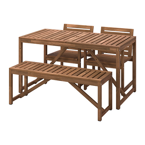 NÄMMARÖ stalas+2 kėdės+suoliukas, lauko