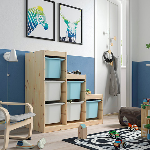 TROFAST, plauktu kombinācija ar kastēm