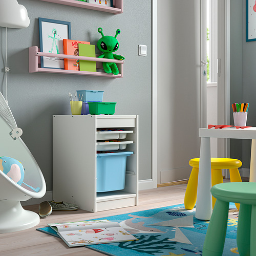 TROFAST, plauktu kombināc. ar kasti/paplātēm