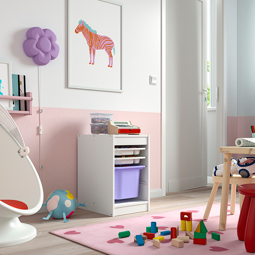 TROFAST, plauktu kombināc. ar kasti/paplātēm