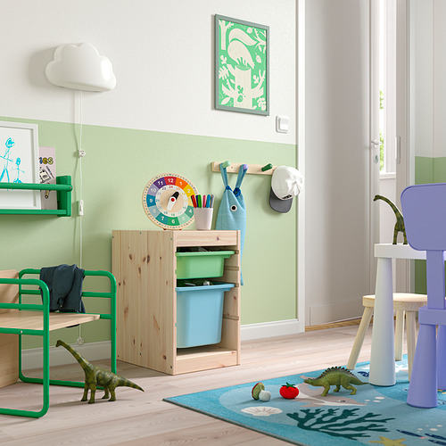 TROFAST, plauktu kombinācija ar kastēm