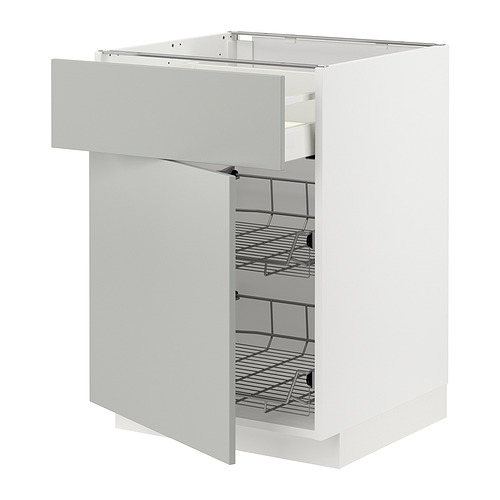 METOD/MAXIMERA põrandakapp, traatkorv/sahtel/uks