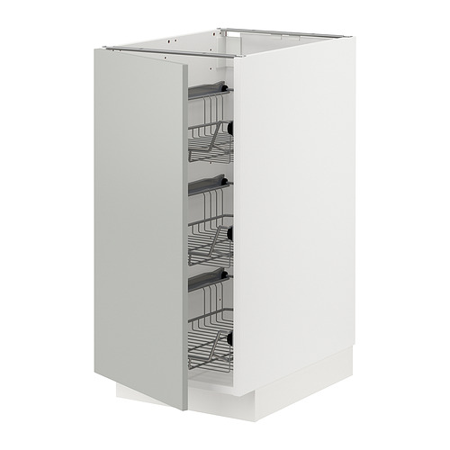 METOD põrandakapp traatkorvidega