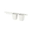 SUNNERSTA rail with 4 hooks and 2 containers