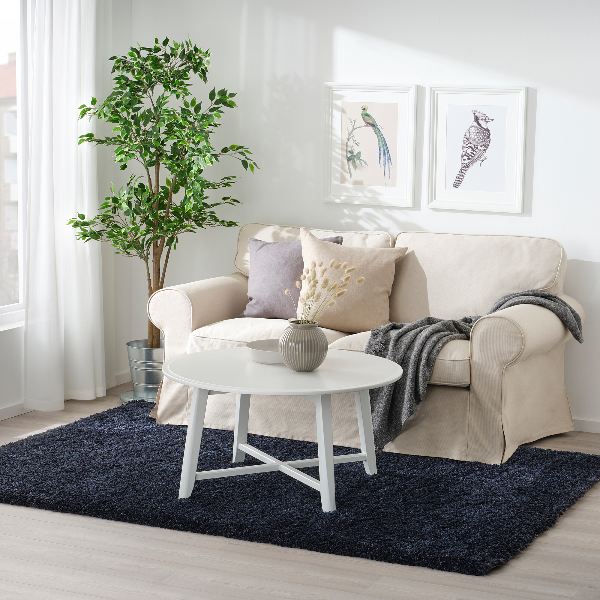 VOLLERSLEV rug, high pile dark blue 160x230 cm IKEA Eesti