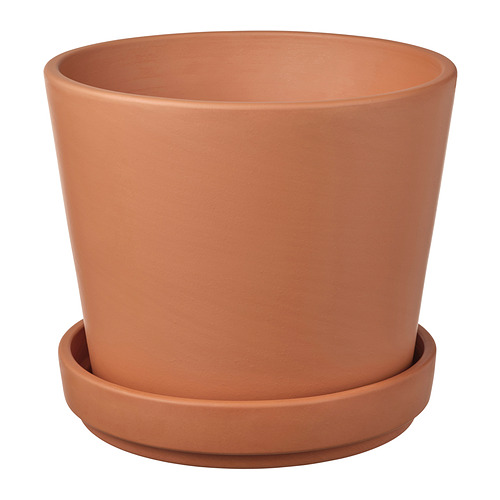 BRUNBÄR plant pot with saucer