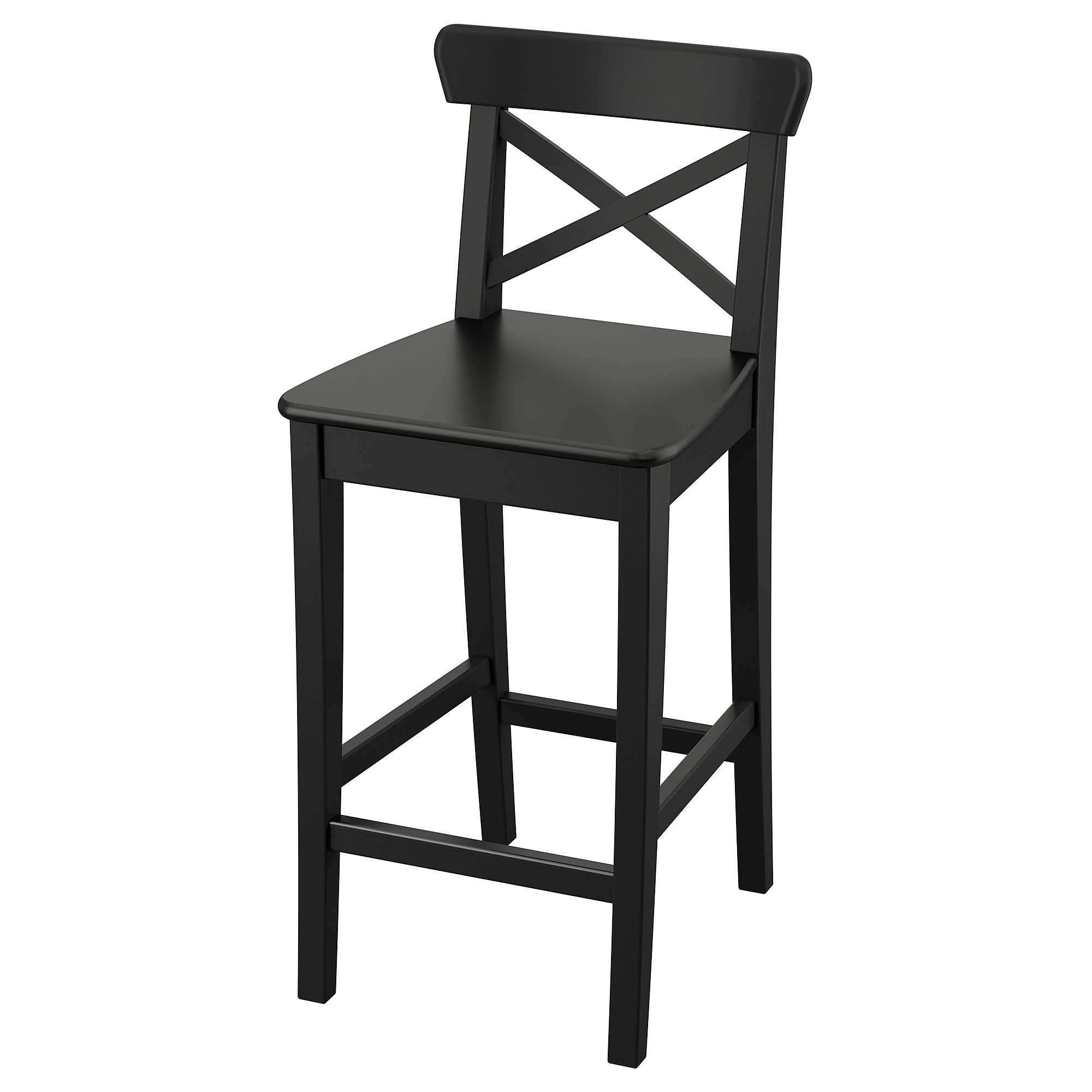 ROSENTORP bar stool with backrest counter height/black IKEA Eesti