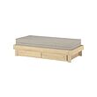 GLAMBERGET extendable bed w stor/2 mattresses