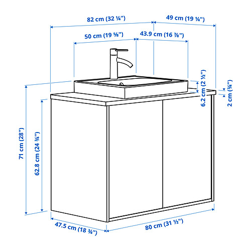 HAVBÄCK/ORRSJÖN шкаф с дверцами/раковина/смеситель