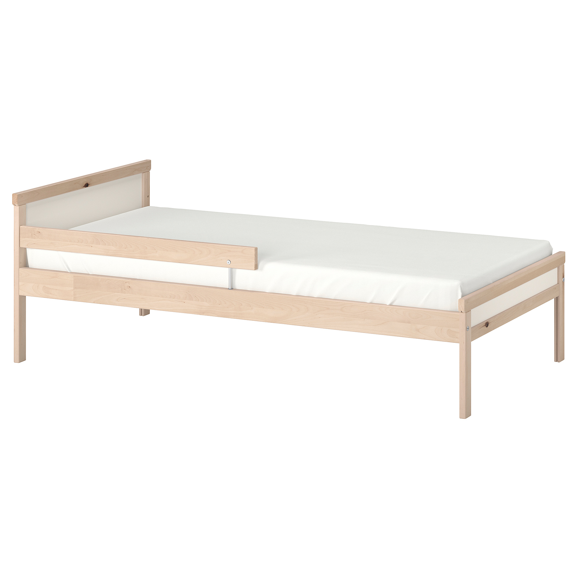 SNIGLAR bed frame with slatted bed base beech IKEA Latvija