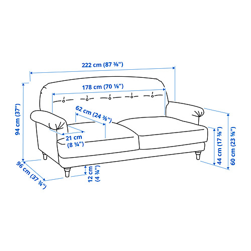 ESSEBODA trivietė sofa
