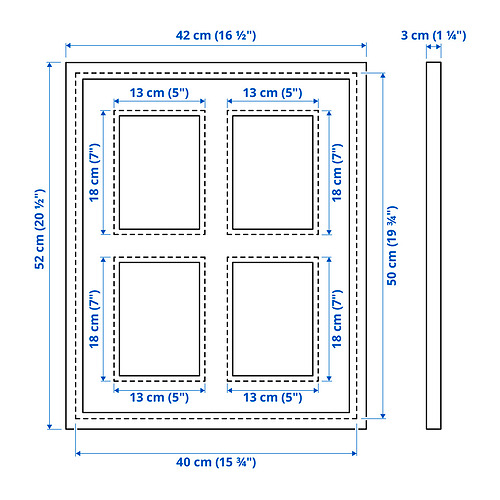 RÖDALM rāmis 4 bildēm
