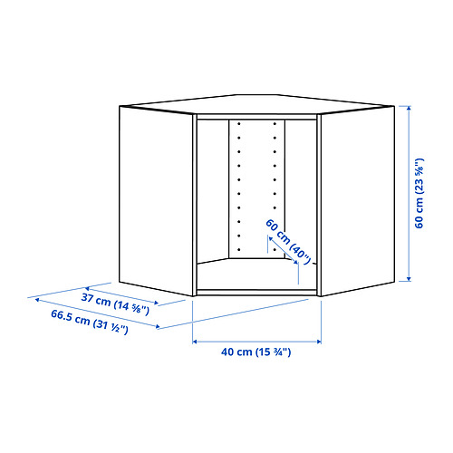 METOD corner wall cabinet frame