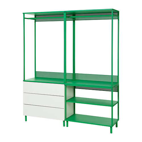 PLATSA open wardrobe with 3 drawers