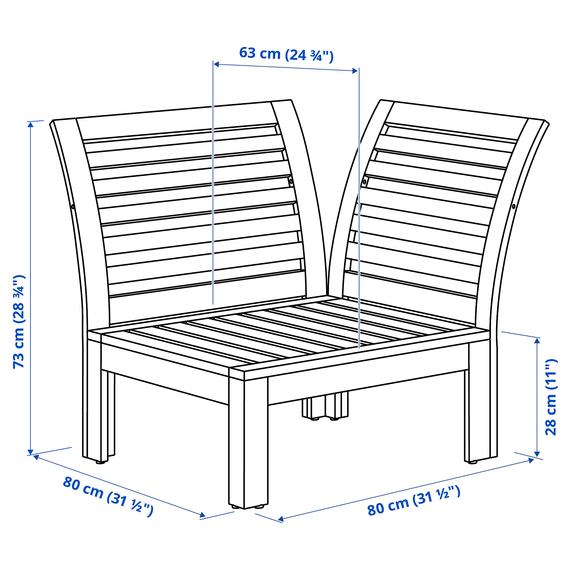 ÄPPLARÖ corner section, outdoor brown stained IKEA Latvija