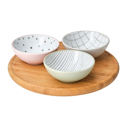 TRÅDTICKA поднос с 3 мисками