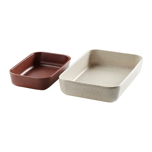 LYCKAD oven/serving dish set of 2