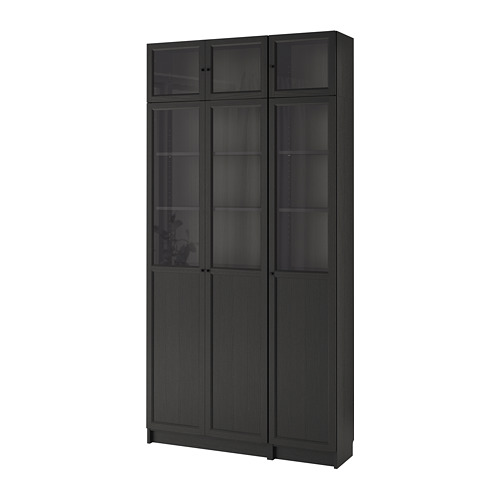 BILLY/OXBERG bookcase blackbrown/glass 120x30x237 cm IKEA Latvija