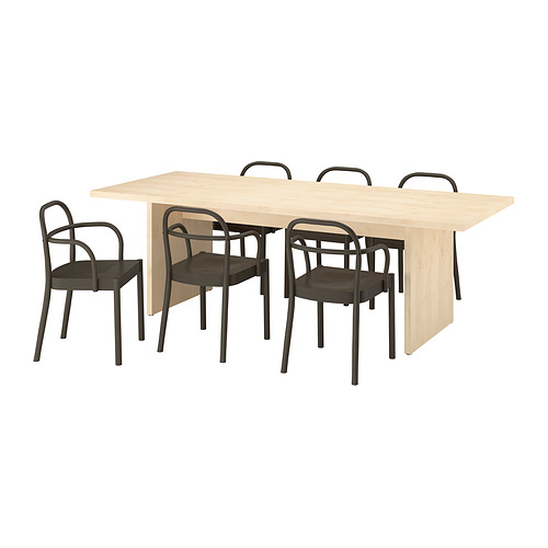 STOCKHOLM 2025/BERGSHYTTAN, table and 6 chairs
