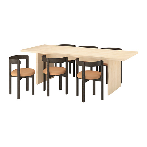 STOCKHOLM 2025/BERGSHYTTAN, table and 6 chairs