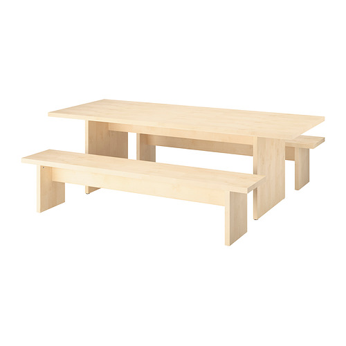 BERGSHYTTAN/BERGSHYTTAN, table and 2 benches