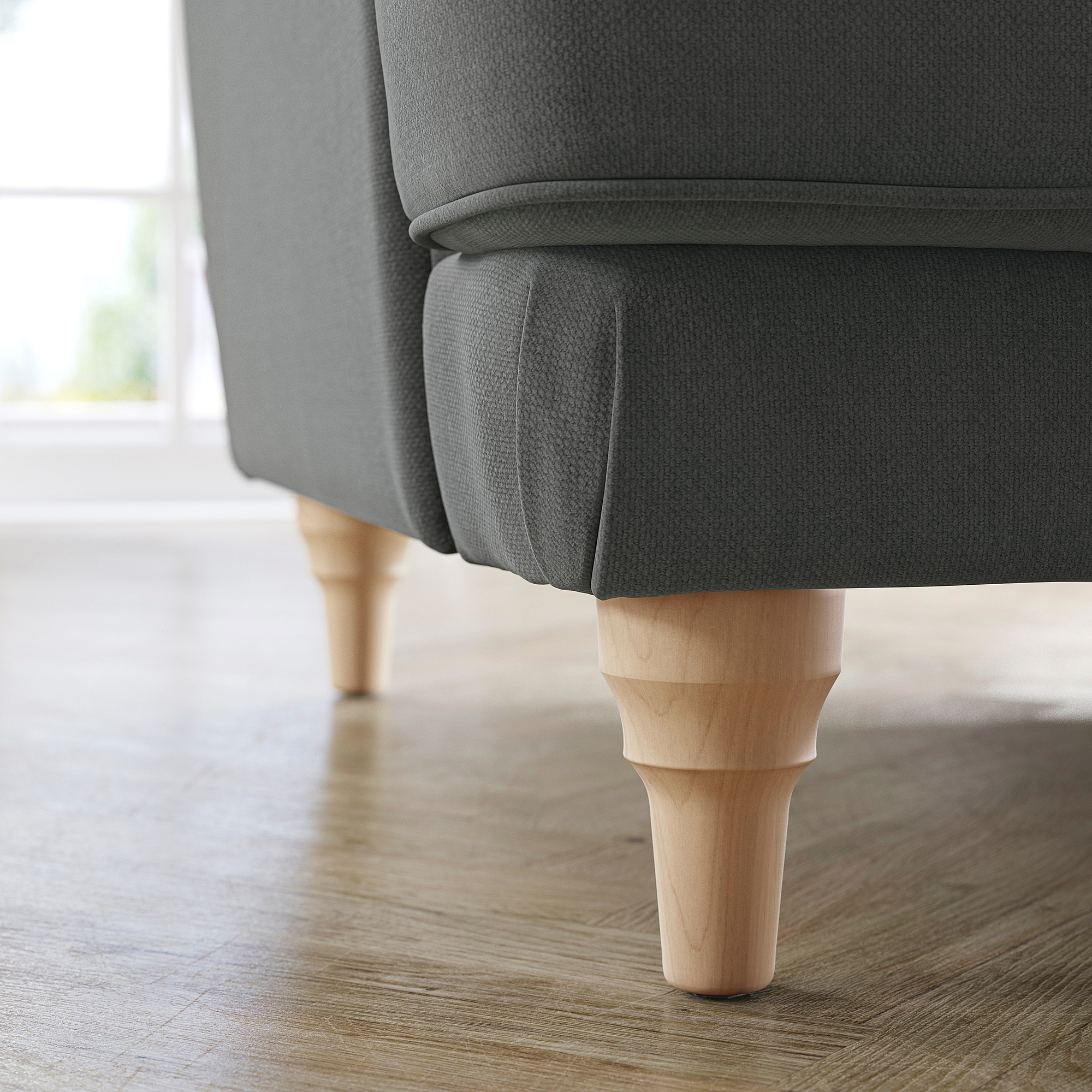 ESSEBODA 3seat sofa Tallmyra/medium grey birch IKEA Latvija