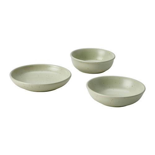 MOSSMAL plate/bowl set of 3