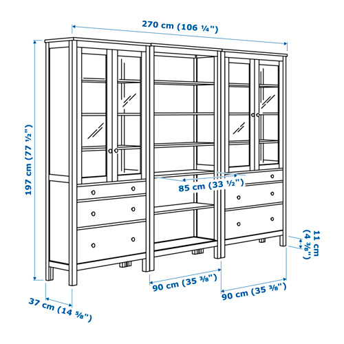 HEMNES derinys su durelėmis, stalčiais