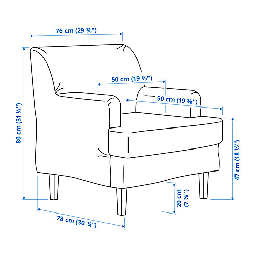 ROCKSJÖN armchair with footstool
