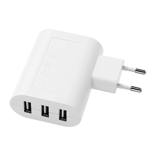 SMÅHAGEL 3 jungčių USB įkroviklis