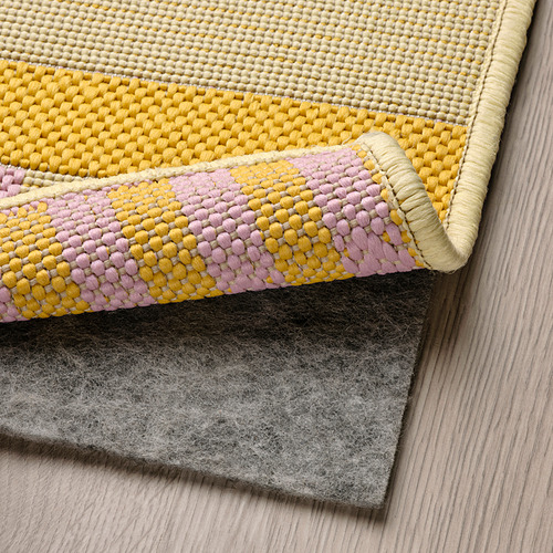 KORSNING rug flatwoven, in/outdoor yellow/pink/striped 160x230 cm IKEA Latvija