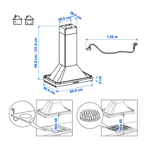 OMNEJD lakke paigaldatav õhupuhasti