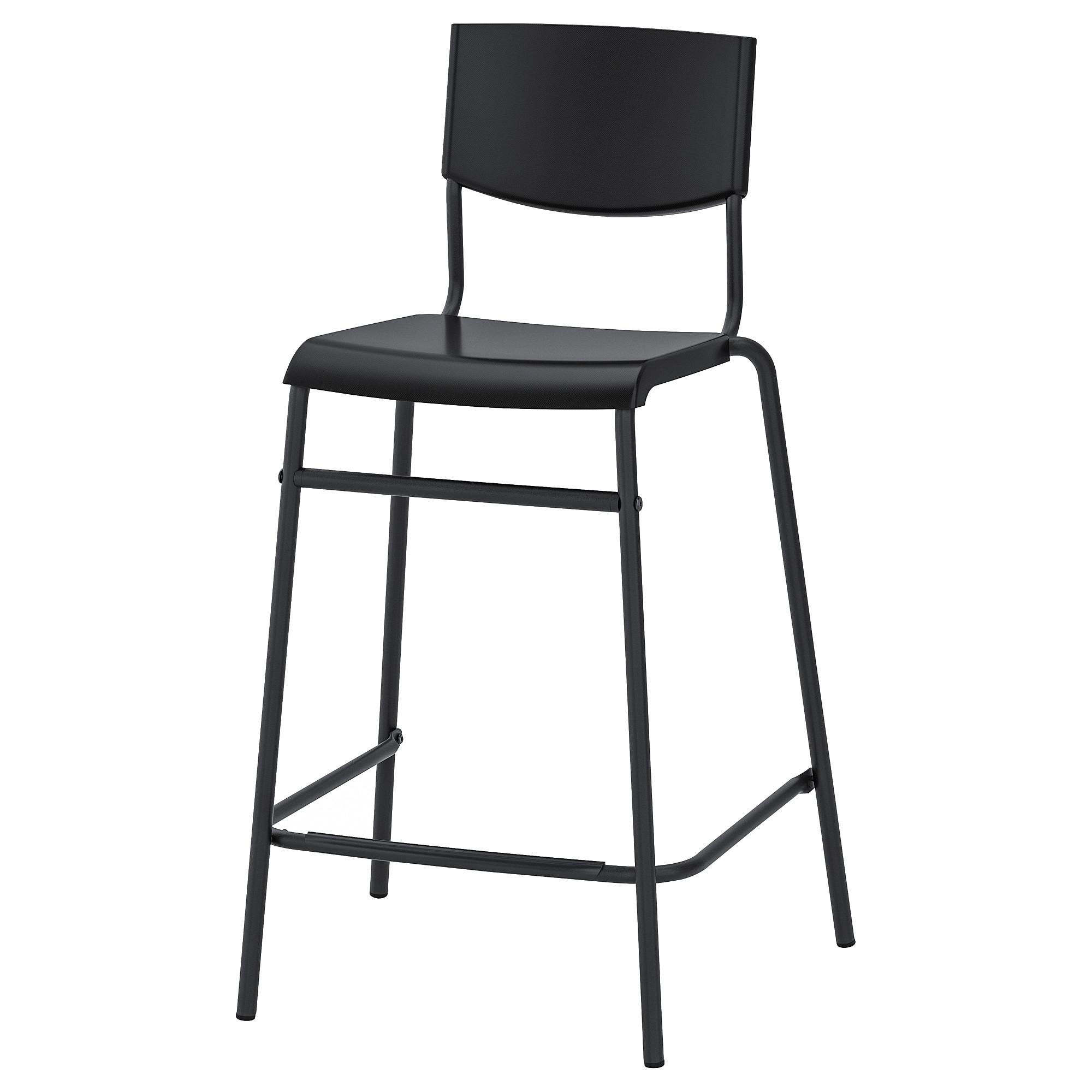 STIG bar stool with backrest black/black IKEA Eesti