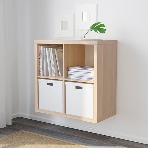 KALLAX shelving unit white stained oak effect 77x77 cm IKEA Lietuva