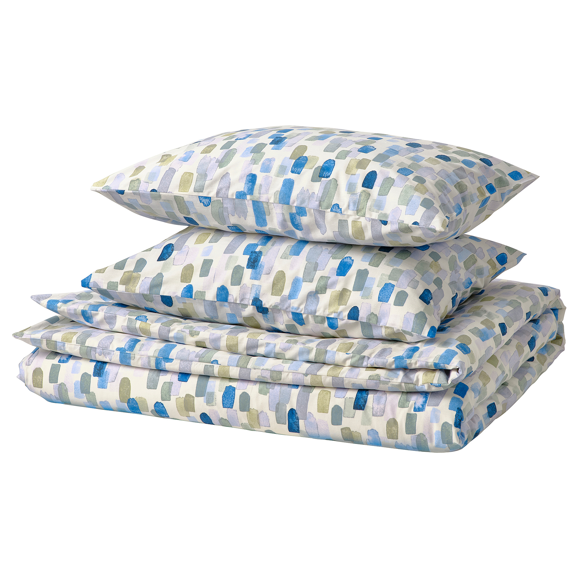 VINTERIBERIS duvet cover and 2 pillowcases multicolour/blue 240x220