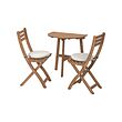 ASKHOLMEN table f wall+2 fold chairs, outdoor