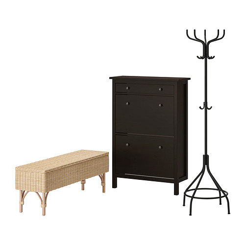 TOLKNING/HEMNES, prieškambario baldai, 3 dalys
