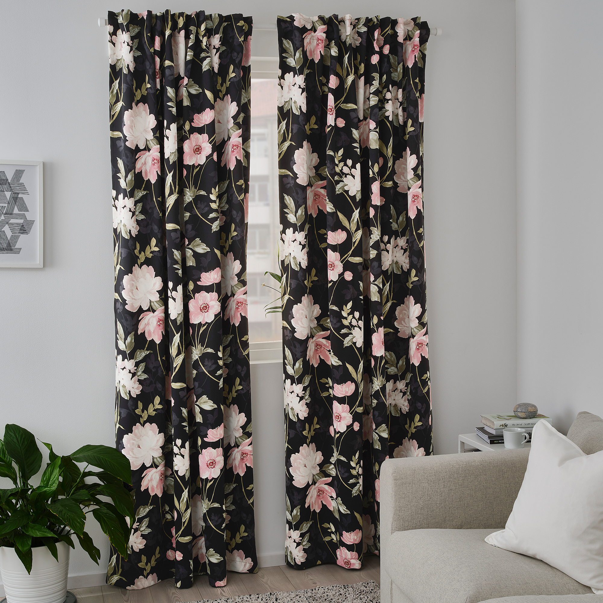 ikea black curtains