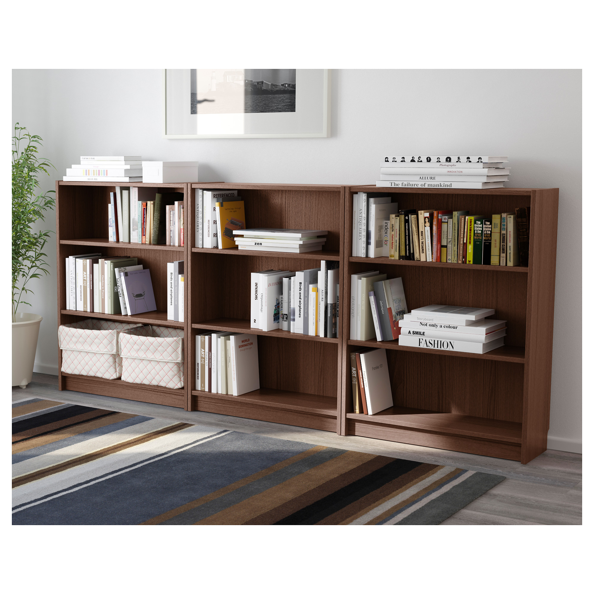 BILLY bookcase brown ash veneer 240x28x106 cm IKEA Eesti